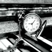 Clock on a piano