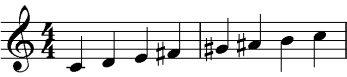 Whole tone scale from C