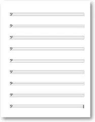 Bass clef blank manuscript paper