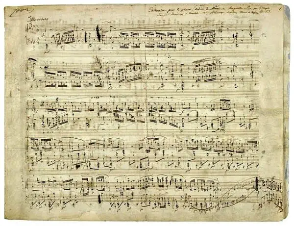 Chopin music manuscript.