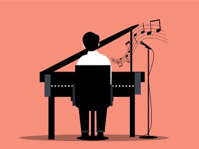 How to write songs: Pianist and microphone