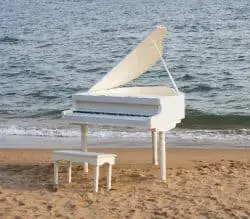 Piano on the beach.