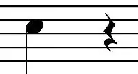 Quarter note and rest